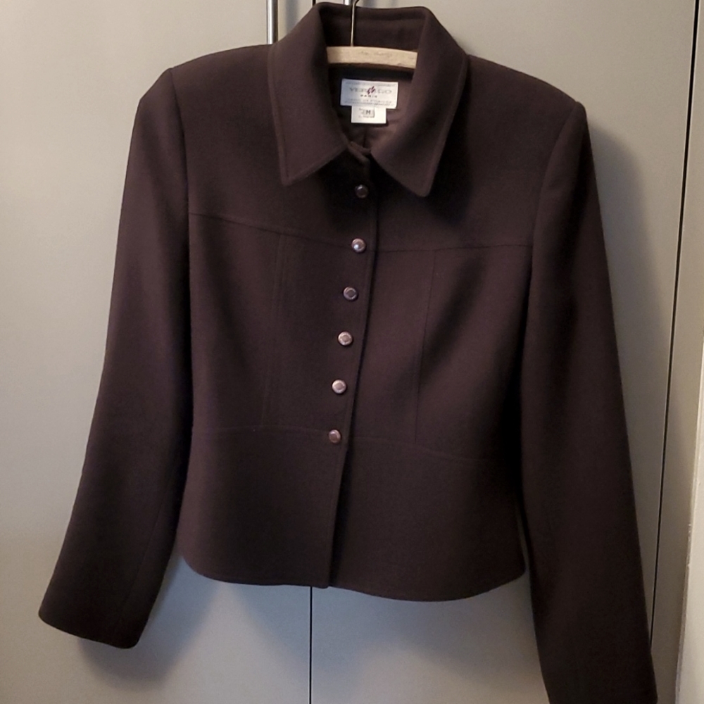 VERTIGO PARIS: Vintage 100% wool Jacket (Made in France) - Brown